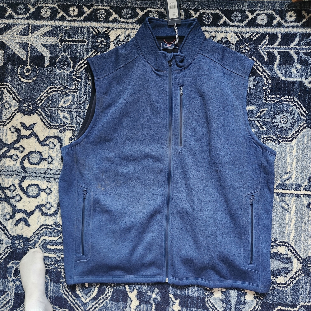 Vineyard Vines Men's Heathered Blue Vest